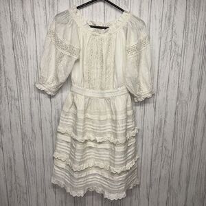 Womens Size 10 Miss Selfridge Broderie Bardot Mini Dress NWT